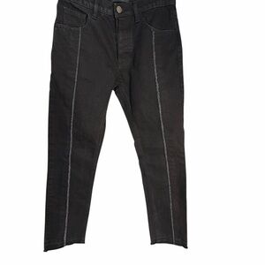 ANDREA YA' AQOV Black Denim Jeans with Contrast Stitching Sz 25